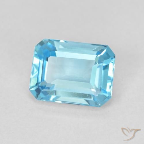 9,17 ctw natürlicher Swiss Blue Topas, Oktagonschliff, VVS