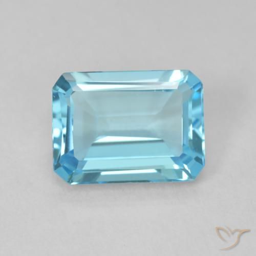 1.77ct Natürlicher Helles Himmelblau Topas, Smaragdschliff, VVS