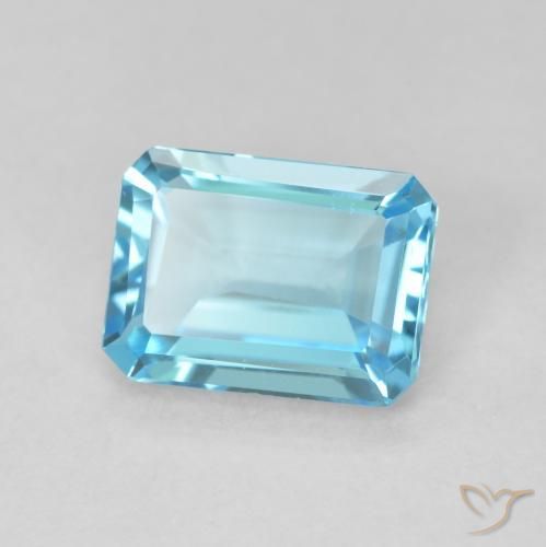 9,17 ctw natürlicher Helles Himmelblau Topas, Oktagonschliff, VVS