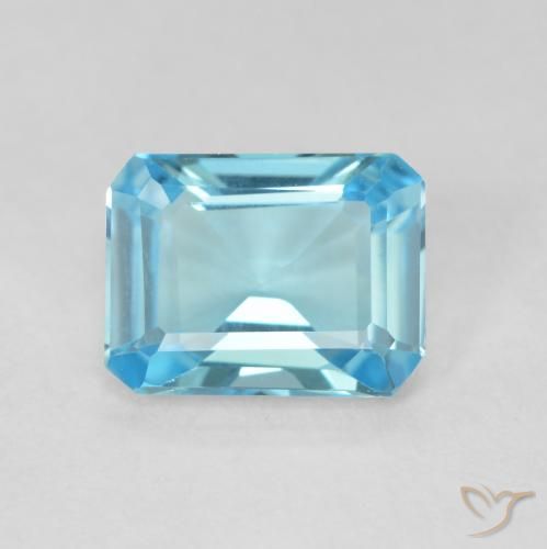 1.68ct Natürlicher Swiss Blue Topas, Smaragdschliff, VVS