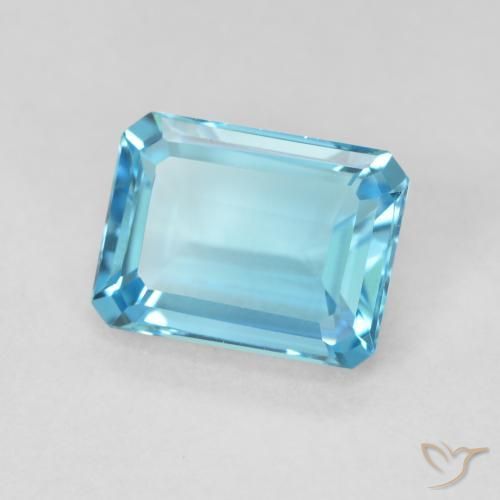 9,17 ctw natürlicher Swiss Blue Topas, Oktagonschliff, VVS