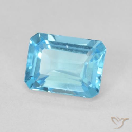 9,17 ctw natürlicher Swiss Blue Topas, Oktagonschliff, VVS