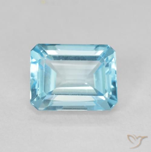 1.97ct Natürlicher hellblau Topas, Smaragdschliff, VVS