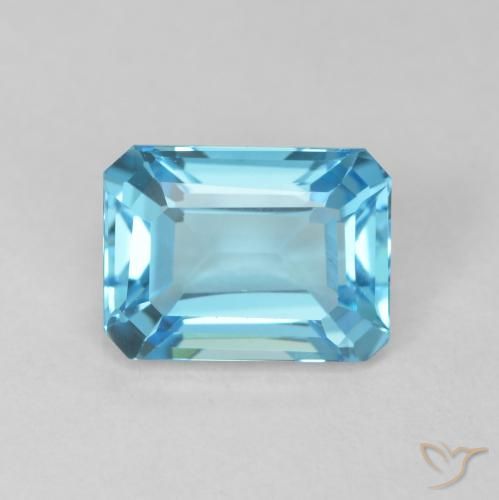 2.02ct Natürlicher Swiss Blue Topas, Smaragdschliff, VVS