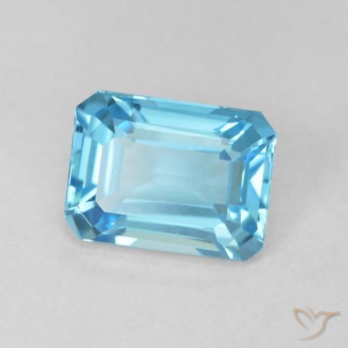 9,17 ctw natürlicher Swiss Blue Topas, Oktagonschliff, VVS