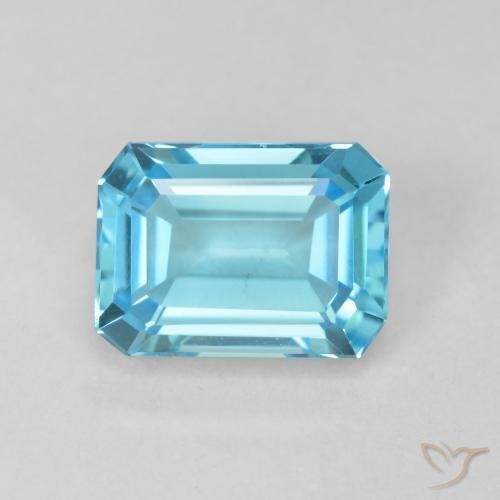 2.08ct Natürlicher Swiss Blue Topas, Smaragdschliff, VVS