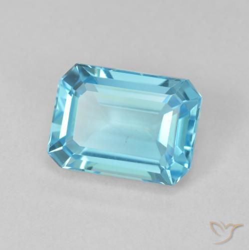 9,17 ctw natürlicher Swiss Blue Topas, Oktagonschliff, VVS