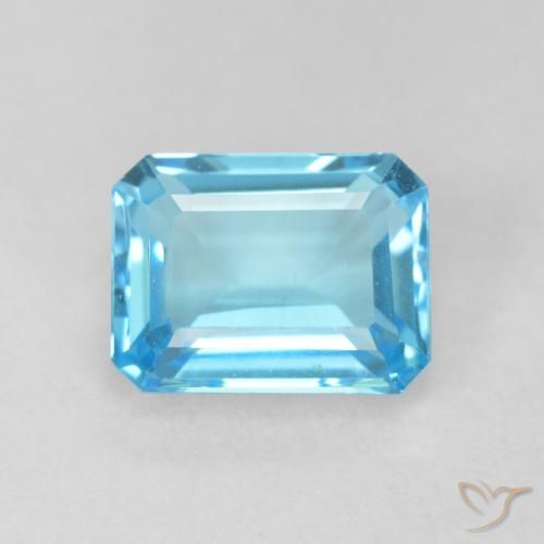 2.17ct Natürlicher Swiss Blue Topas, Smaragdschliff, VVS