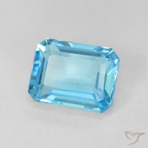9,17 ctw natürlicher Swiss Blue Topas, Oktagonschliff, VVS