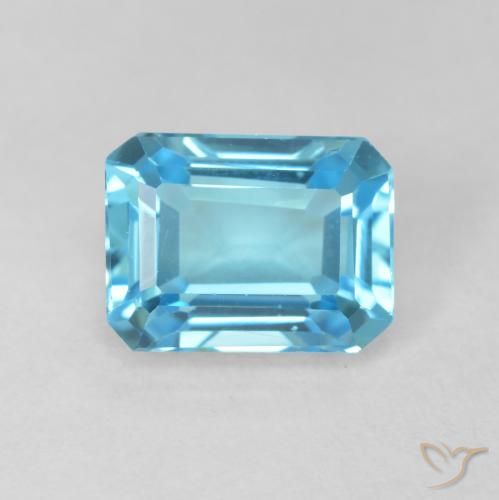 2.08ct Natürlicher Swiss Blue Topas, Smaragdschliff, VVS