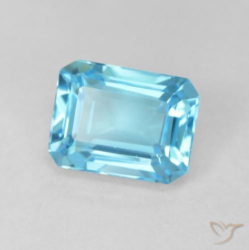 9,17 ctw natürlicher Swiss Blue Topas, Oktagonschliff, VVS