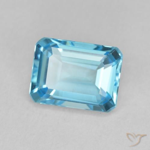 9,17 ctw natürlicher Swiss Blue Topas, Oktagonschliff, VVS