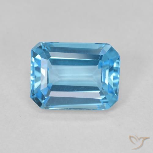 1.97ct Natürlicher Swiss Blue Topas, Smaragdschliff, VVS-VS