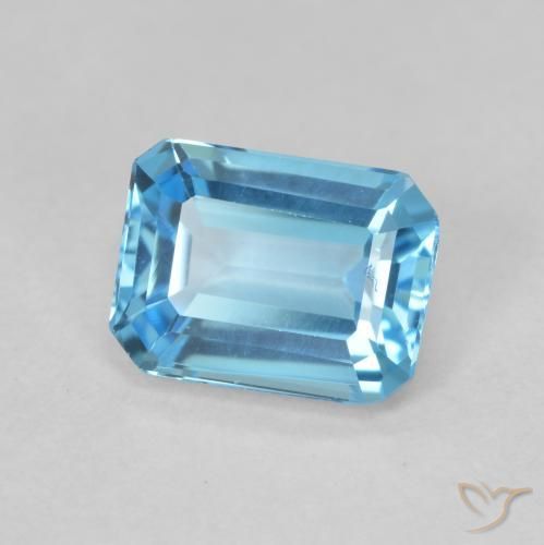 9,17 ctw natürlicher Swiss Blue Topas, Oktagonschliff, VVS-VS
