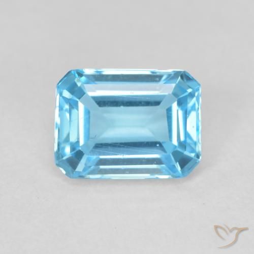 1.98ct Natürlicher Swiss Blue Topas, Smaragdschliff, VVS-VS