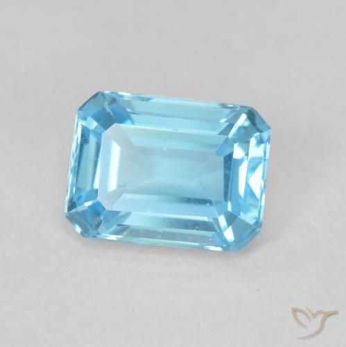9,17 ctw natürlicher Swiss Blue Topas, Oktagonschliff, VVS-VS