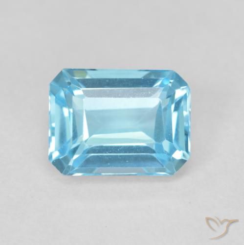 2.13ct Natürlicher Swiss Blue Topas, Smaragdschliff, VVS-VS