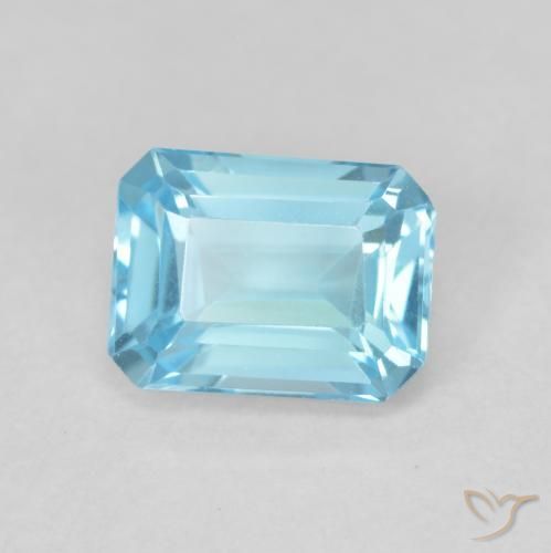 9,17 ctw natürlicher Swiss Blue Topas, Oktagonschliff, VVS-VS