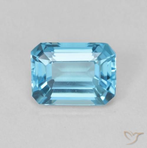 2.00ct Natürlicher Swiss Blue Topas, Smaragdschliff, VVS-VS
