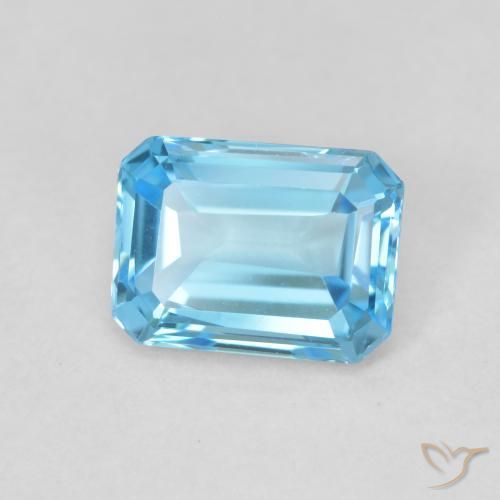 9,17 ctw natürlicher Swiss Blue Topas, Oktagonschliff, VVS-VS