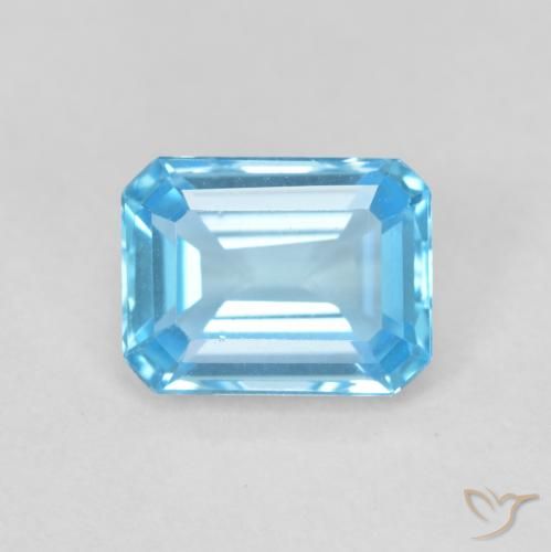 1.82ct Natürlicher Swiss Blue Topas, Smaragdschliff, VVS-VS
