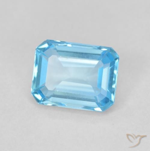 9,17 ctw natürlicher Swiss Blue Topas, Oktagonschliff, VVS-VS