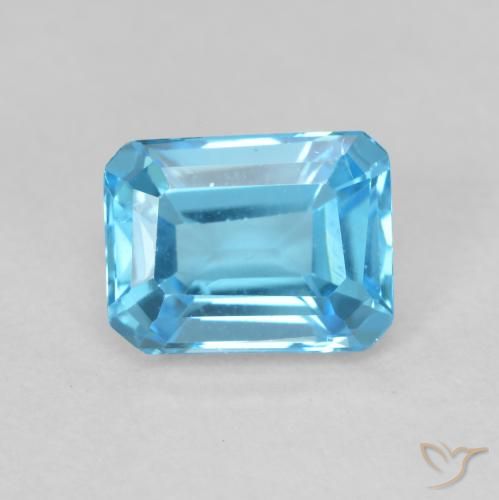 2.05ct Natürlicher Swiss Blue Topas, Smaragdschliff, VVS-VS