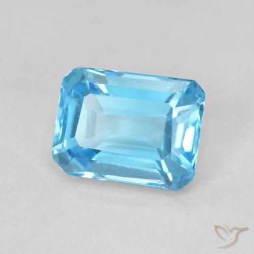 9,17 ctw natürlicher Swiss Blue Topas, Oktagonschliff, VVS-VS
