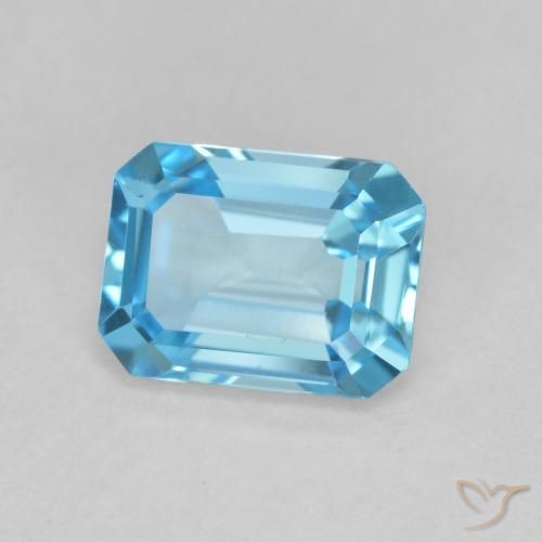 9,17 ctw natürlicher Swiss Blue Topas, Oktagonschliff, VVS-VS