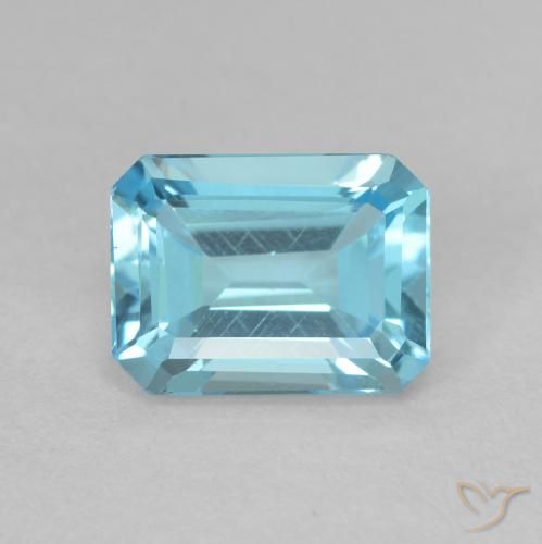 2.08ct Natürlicher hellblau Topas, Smaragdschliff, VVS-VS