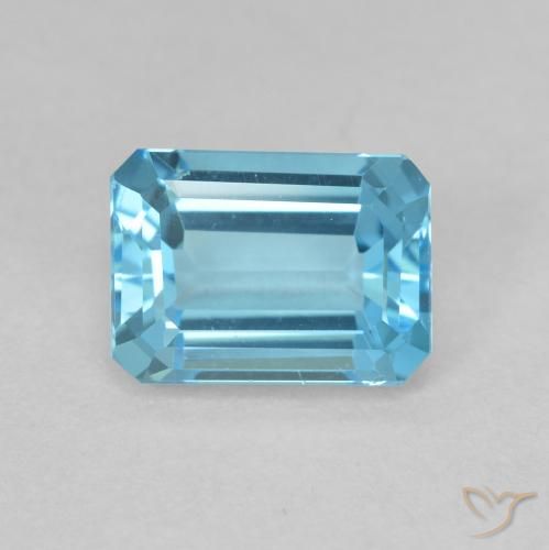 2.10ct Natürlicher Swiss Blue Topas, Smaragdschliff, VVS-VS