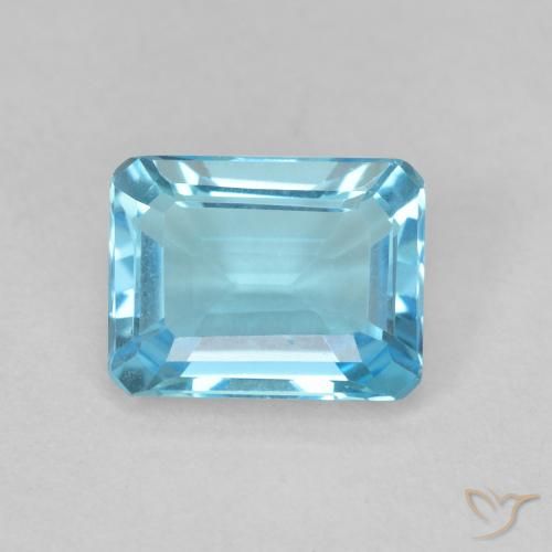 1.79ct Natürlicher hellblau Topas, Smaragdschliff, VVS-VS