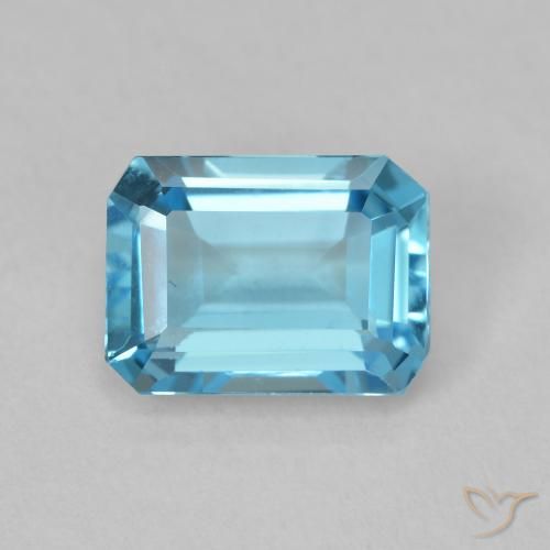 2.00ct Natürlicher Swiss Blue Topas, Smaragdschliff, VVS-VS