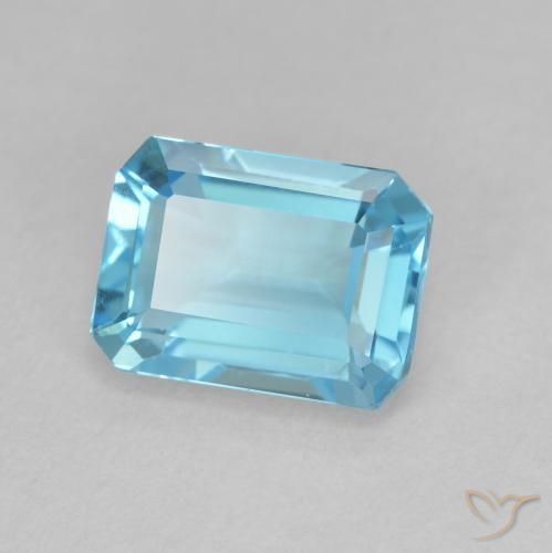 9,17 ctw natürlicher Swiss Blue Topas, Oktagonschliff, VVS-VS