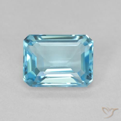 2.08ct Natürlicher hellblau Topas, Smaragdschliff, VVS-VS