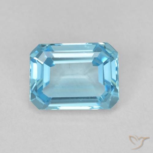 2.00ct Natürlicher Swiss Blue Topas, Smaragdschliff, VVS-VS
