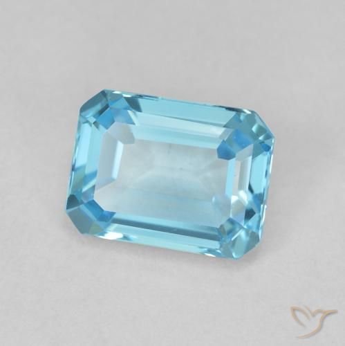 9,17 ctw natürlicher Swiss Blue Topas, Oktagonschliff, VVS-VS