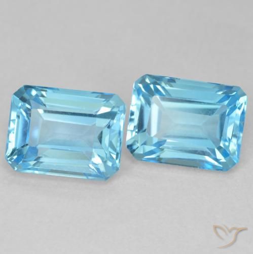 4.34ctw Natürlicher Swiss Blue Topas, Smaragdschliff, VVS-VS