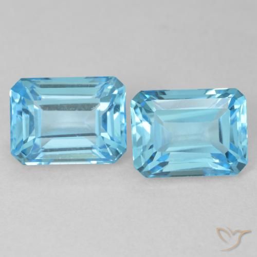 4.34 ct natürliche Swiss Blue Topas-Edelsteine, Oktagonschliff, VVS-VS