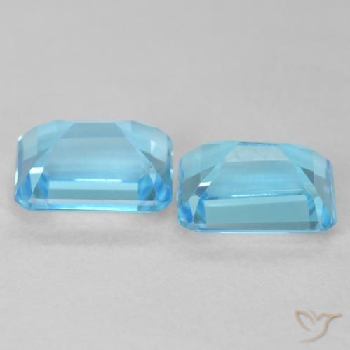 4.34 ct natürliche Swiss Blue Topas-Edelsteine, Oktagonschliff, VVS-VS