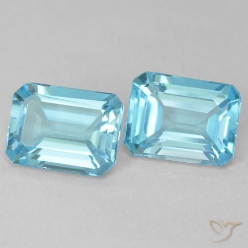 3.70 ct natürliche Hellgrünliches Blau Topas-Edelsteine, Oktagonschliff, VVS-VS