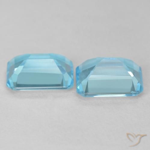 3.70 ct natürliche Hellgrünliches Blau Topas-Edelsteine, Oktagonschliff, VVS-VS
