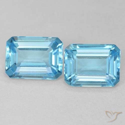 3.75ctw Natürlicher Swiss Blue Topas, Smaragdschliff, VVS-VS
