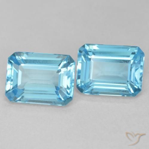 3.75 ct natürliche Swiss Blue Topas-Edelsteine, Oktagonschliff, VVS-VS