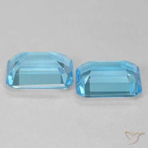 3.75 ct natürliche Swiss Blue Topas-Edelsteine, Oktagonschliff, VVS-VS