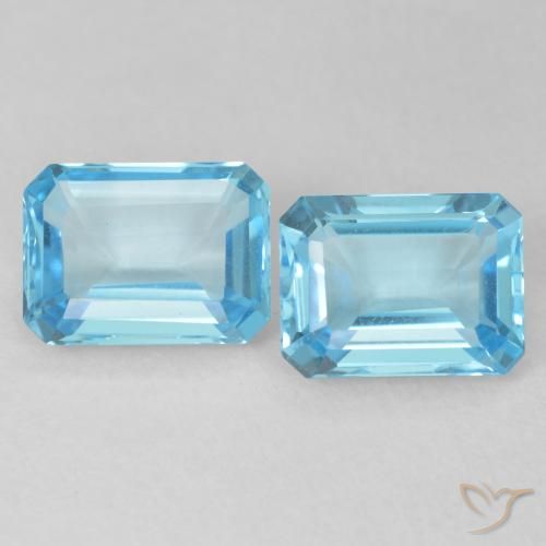 3.68ctw Natürlicher Swiss Blue Topas, Smaragdschliff, VVS