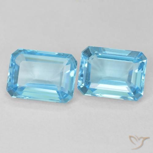 3.68 ct natürliche Swiss Blue Topas-Edelsteine, Oktagonschliff, VVS