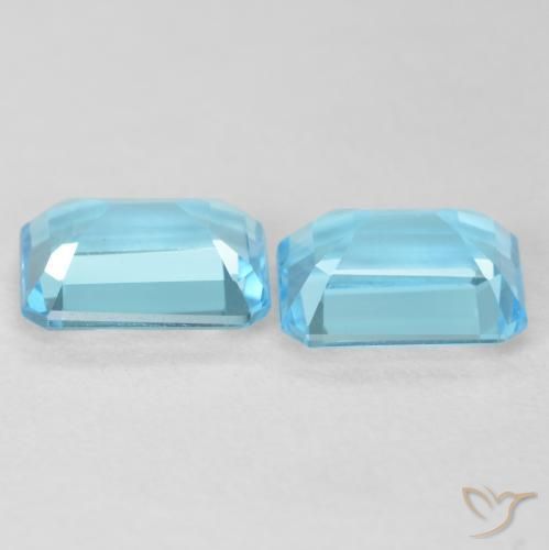 3.68 ct natürliche Swiss Blue Topas-Edelsteine, Oktagonschliff, VVS