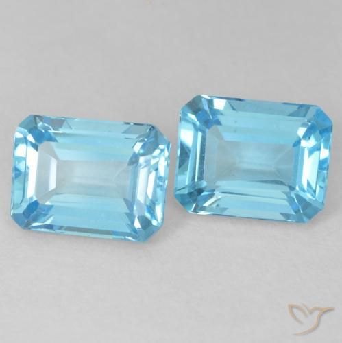 3.91 ct natürliche Swiss Blue Topas-Edelsteine, Oktagonschliff, VVS-VS