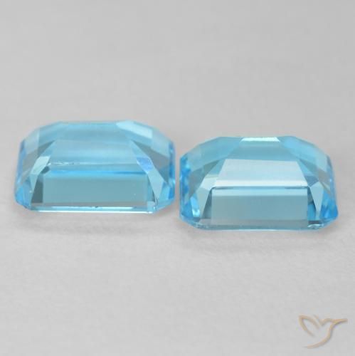 3.91 ct natürliche Swiss Blue Topas-Edelsteine, Oktagonschliff, VVS-VS